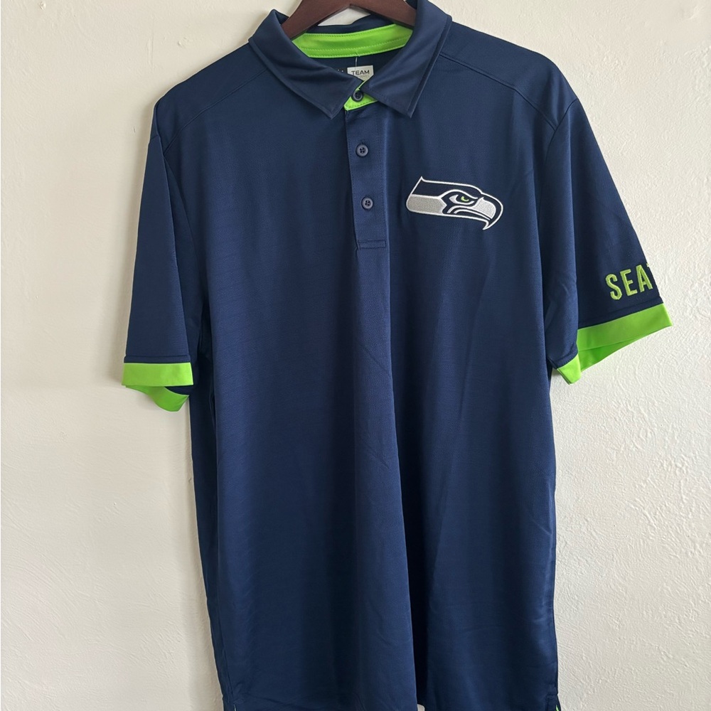 Seattle Seahawks NFL Team Apparel Golf Polo Shirt Size XL & XXL New with Tags